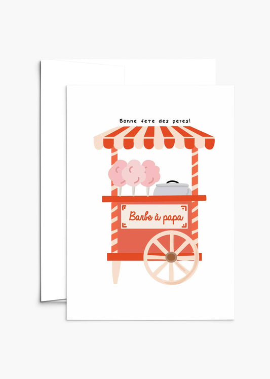 Carte de voeux pour la Fête des Pères - Barbe à papa