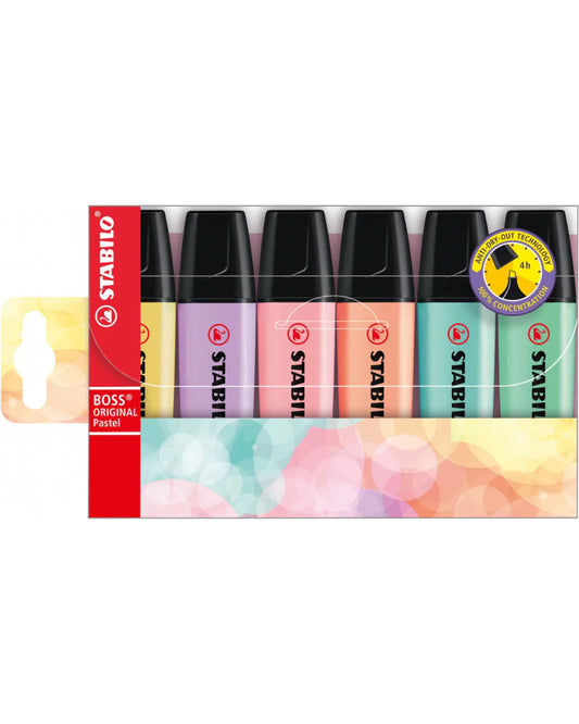 Ensemble de 6 surligneurs Stabilo - Pastel