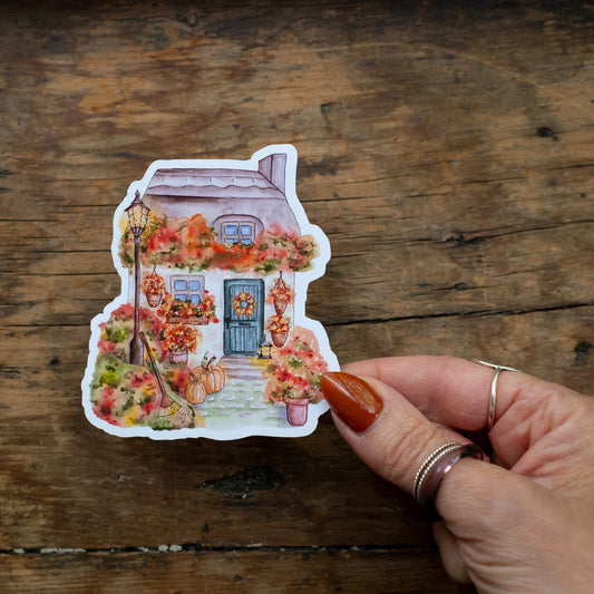 Autocollant vinyle - Cottage d'automne