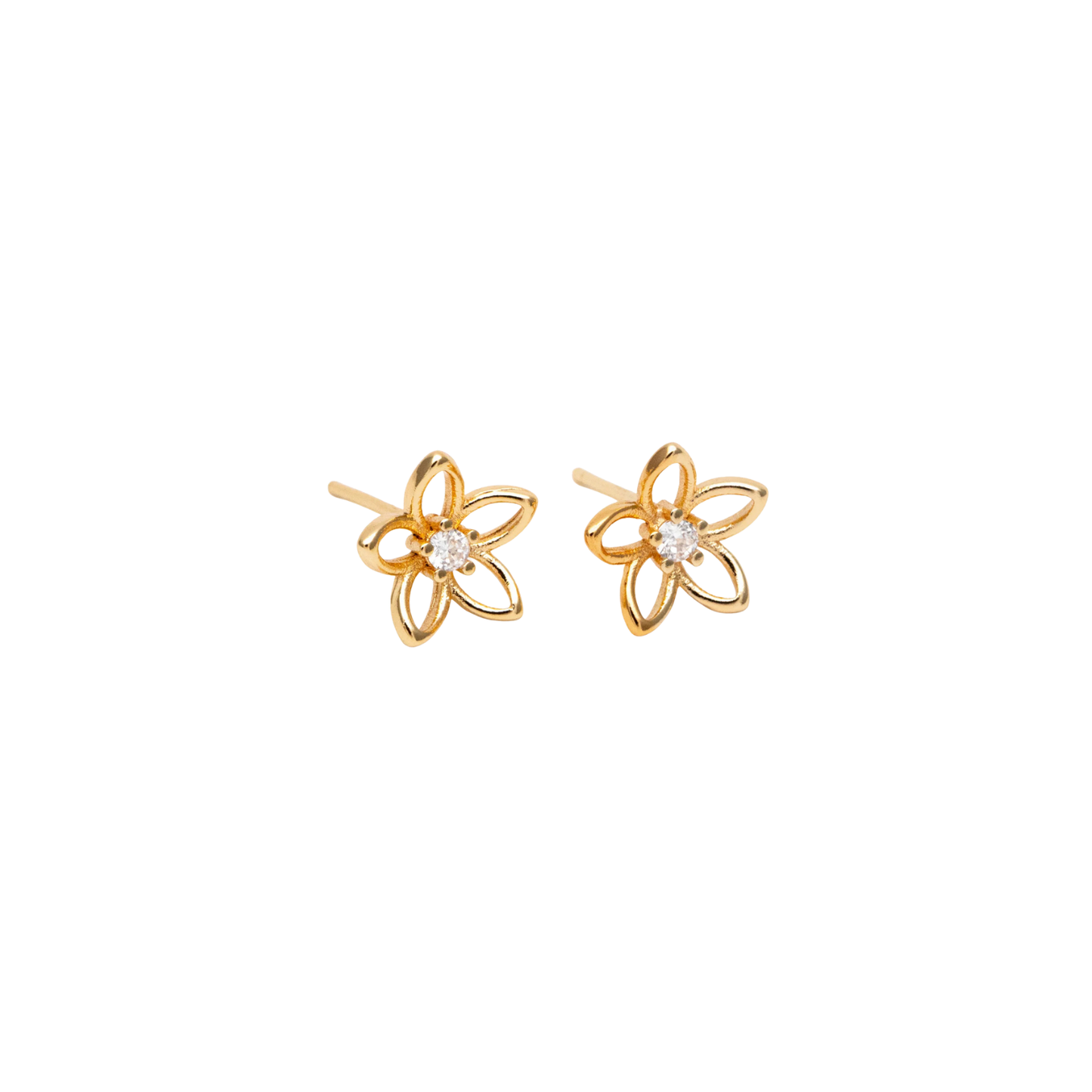 Boucles d'oreilles à tige - Grandes fleurs et cristal