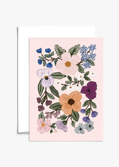 Carte de voeux - Champs de fleurs