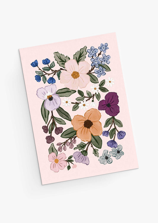 Carte de voeux - Champs de fleurs