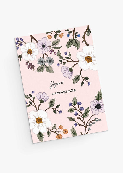 Carte de voeux - Joyeux anniversaire Floral
