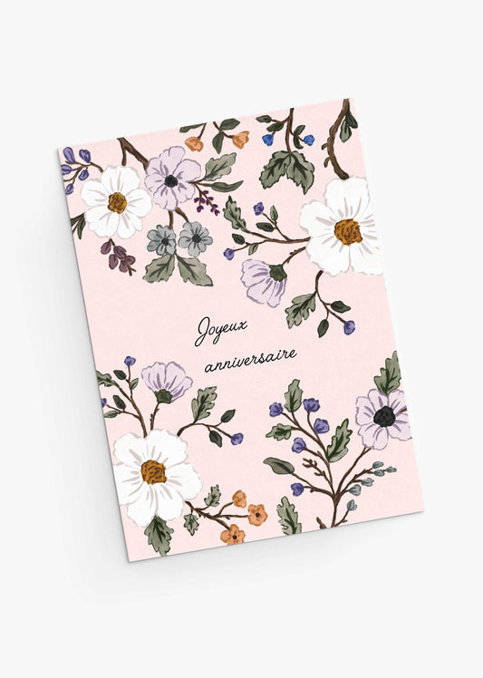 Carte de voeux - Joyeux anniversaire Floral