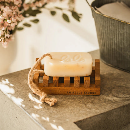Porte-savon ajouré en bois