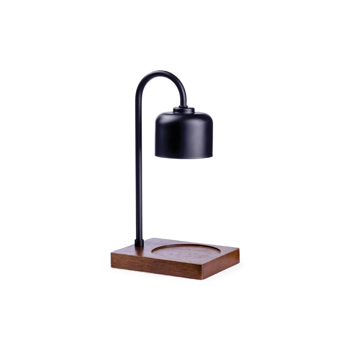 Lampe chauffe-bougie - Noir et bois