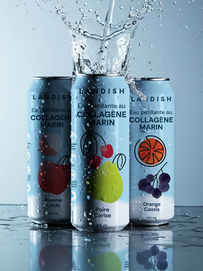 Eau pétillante avec collagène marin - Poire cerise