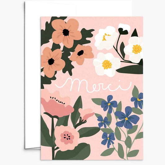 Carte de voeux - Merci en fleurs