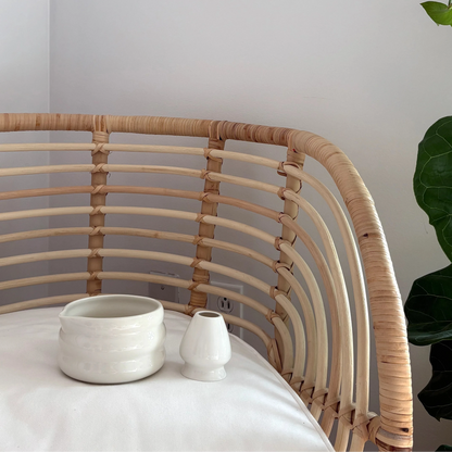 Bol à matcha avec support à fouet - Blanc