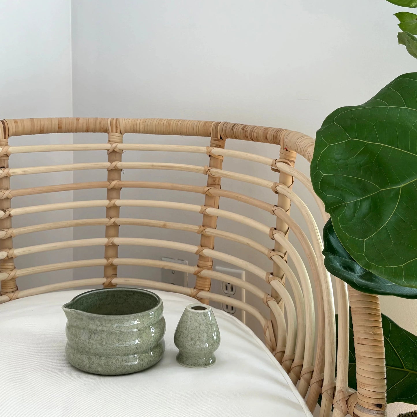 Bol à matcha avec support à fouet - Vert