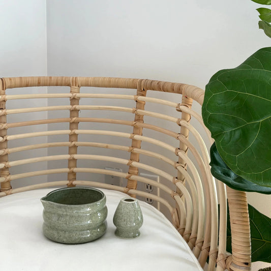 Bol à matcha avec support à fouet - Vert