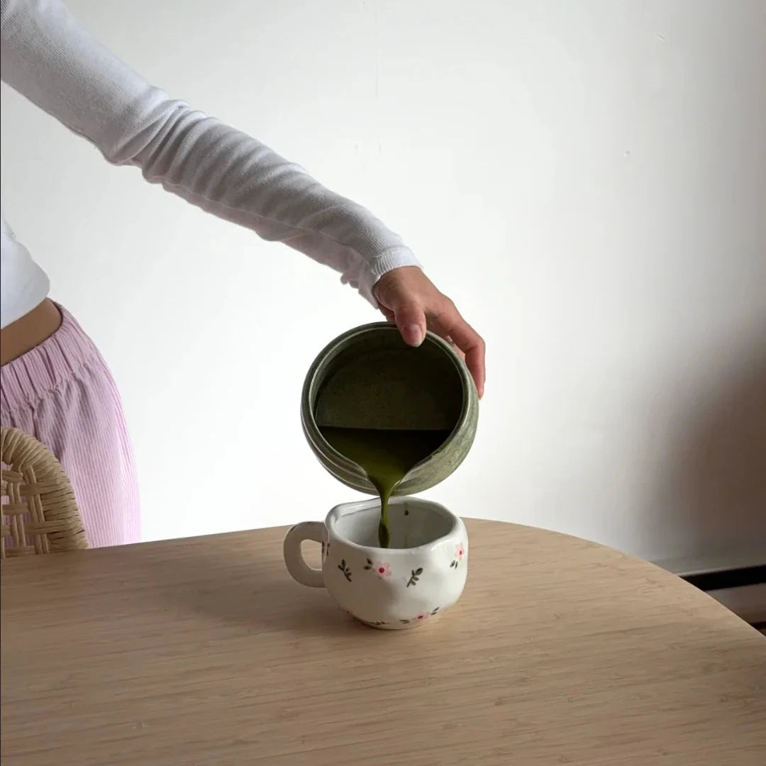 Bol à matcha avec support à fouet - Vert
