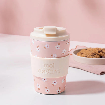 Tasse de voyage isotherme - Champs rosé