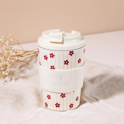 Tasse de voyage isotherme - Rayures florales