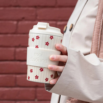 Tasse de voyage isotherme - Rayures florales