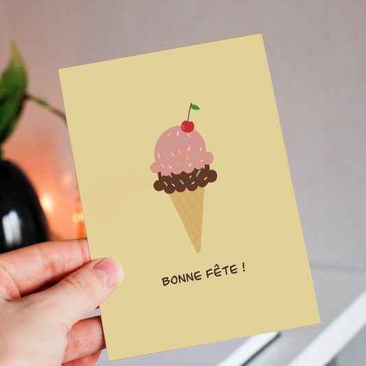 Carte de souhait - Crème glacée