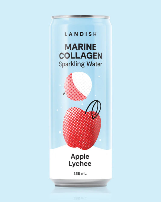 Eau pétillante avec collagène marin - Pomme litchi