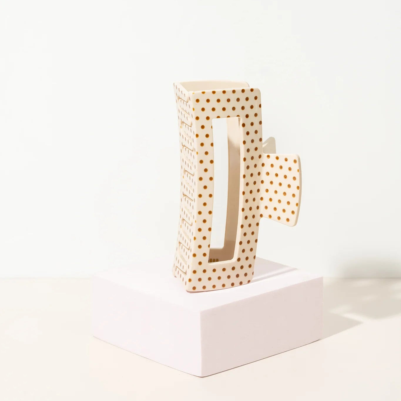 Pince à cheveux - Polka beige