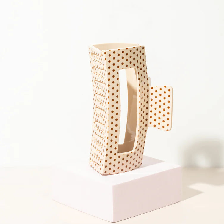 Pince à cheveux - Polka beige