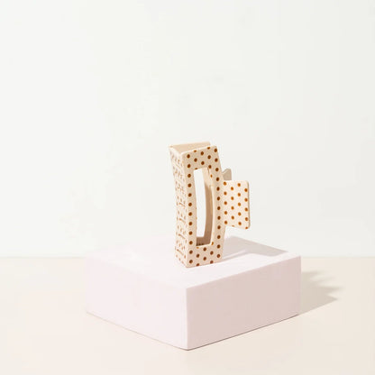 Pince à cheveux - Polka beige