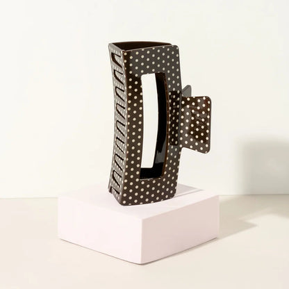 Pince à cheveux - Polka brun