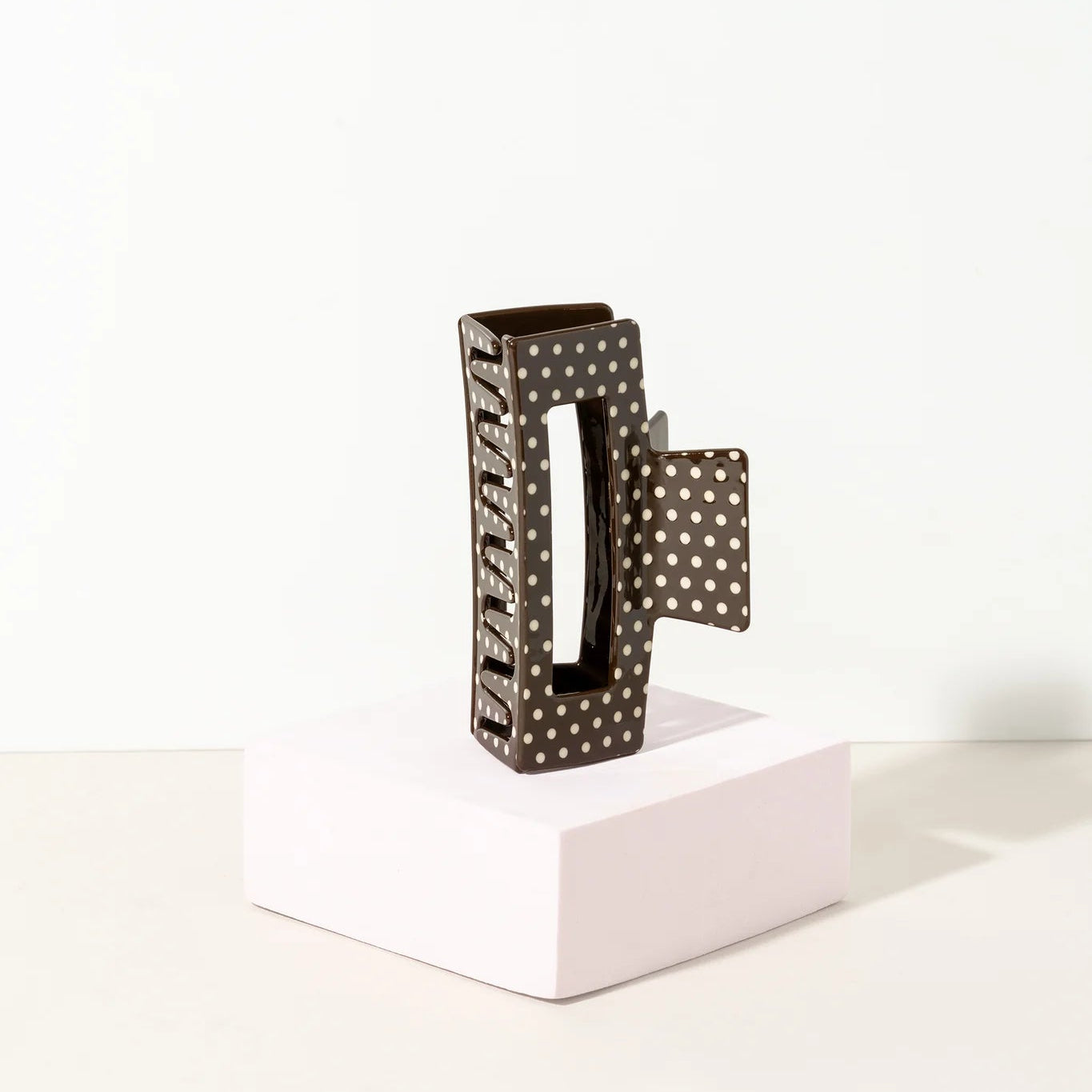 Pince à cheveux - Polka brun