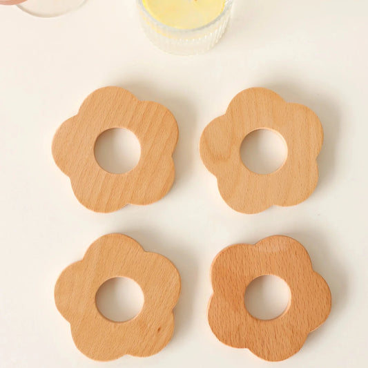 Sous-verres fleurs - Bois de hêtre