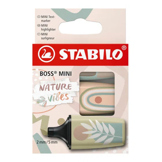 Ensemble de 3 mini surligneurs Stabilo - Nature Vibes