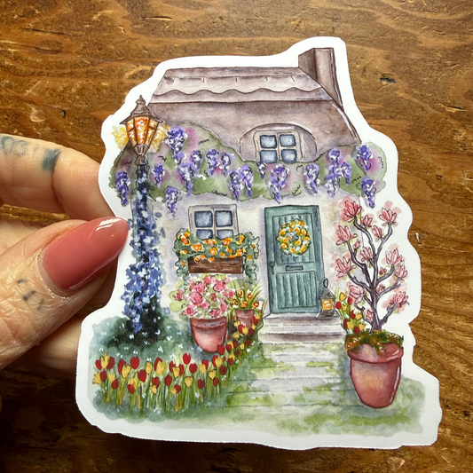 Autocollant vinyle - Cottage du printemps