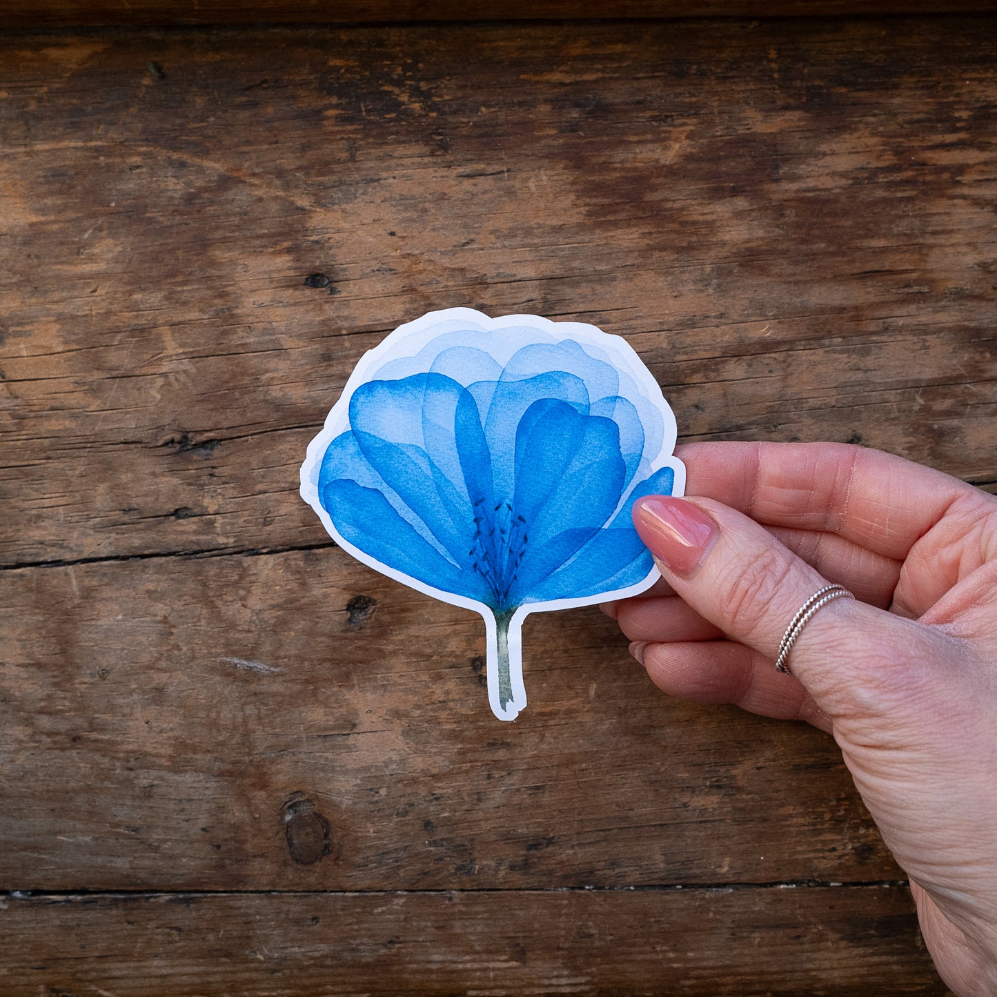 Autocollant vinyle - Fleur bleue