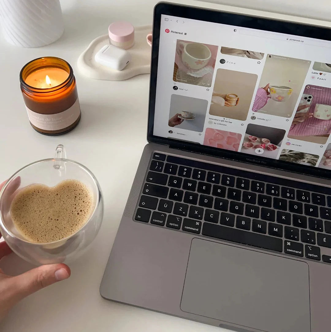 Tasse en verre en forme de coeur