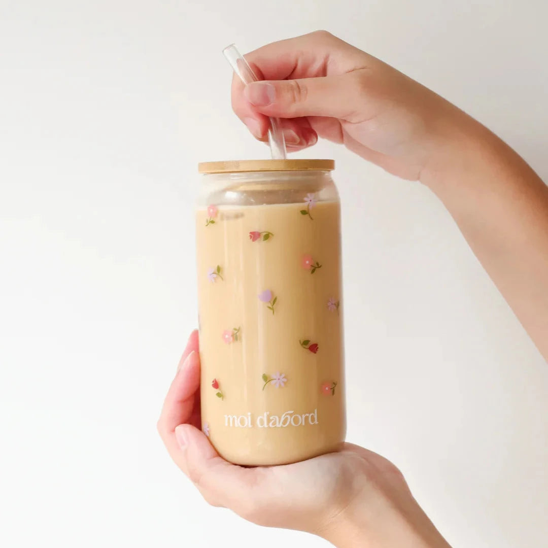 Tumbler en verre - Jardin fleuri