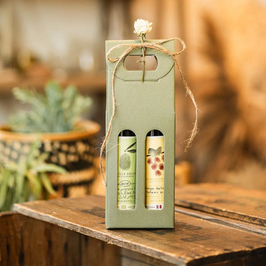 Duo cadeau - Huile d'olive verte et vinaigre balsamique traditionnel