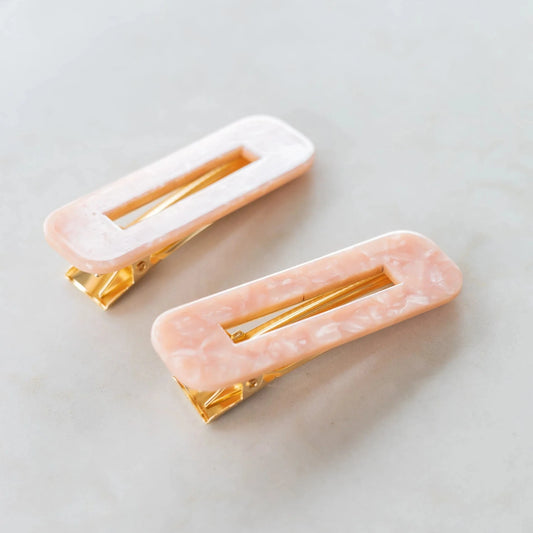 Barrette nacrée rose