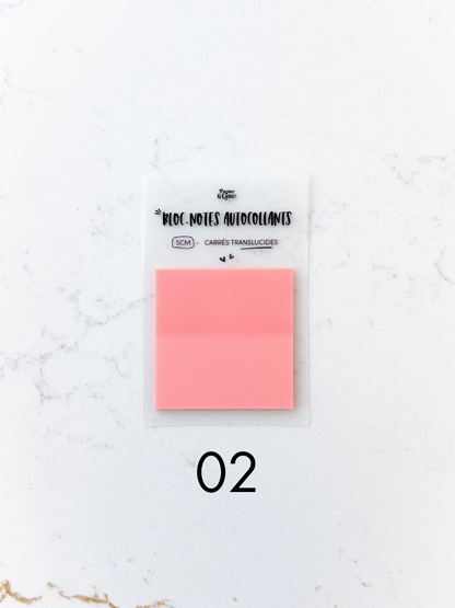 Bloc-notes autocollants translucides - Carré 5 cm