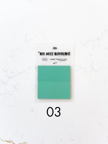 Bloc-notes autocollants translucides - Carré 5 cm