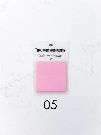 Bloc-notes autocollants translucides - Carré 5 cm