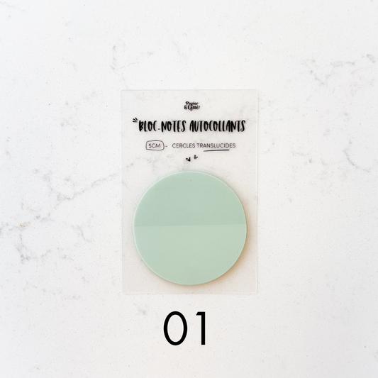 Bloc-notes autocollants translucides - Cercles 5 cm