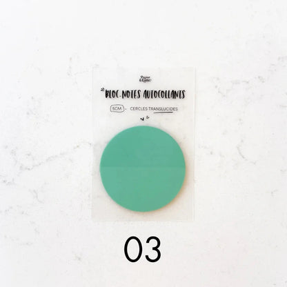 Bloc-notes autocollants translucides - Cercles 5 cm