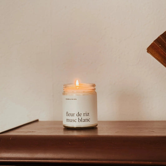 Chandelle de soya - Fleur de riz musc blanc