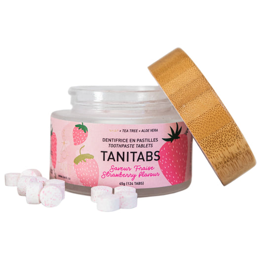 Dentifrice en pastilles dans un pot - Fraise