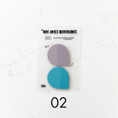 Bloc-notes autocollants translucides - Duo de gouttes
