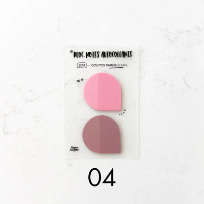 Bloc-notes autocollants translucides - Duo de gouttes