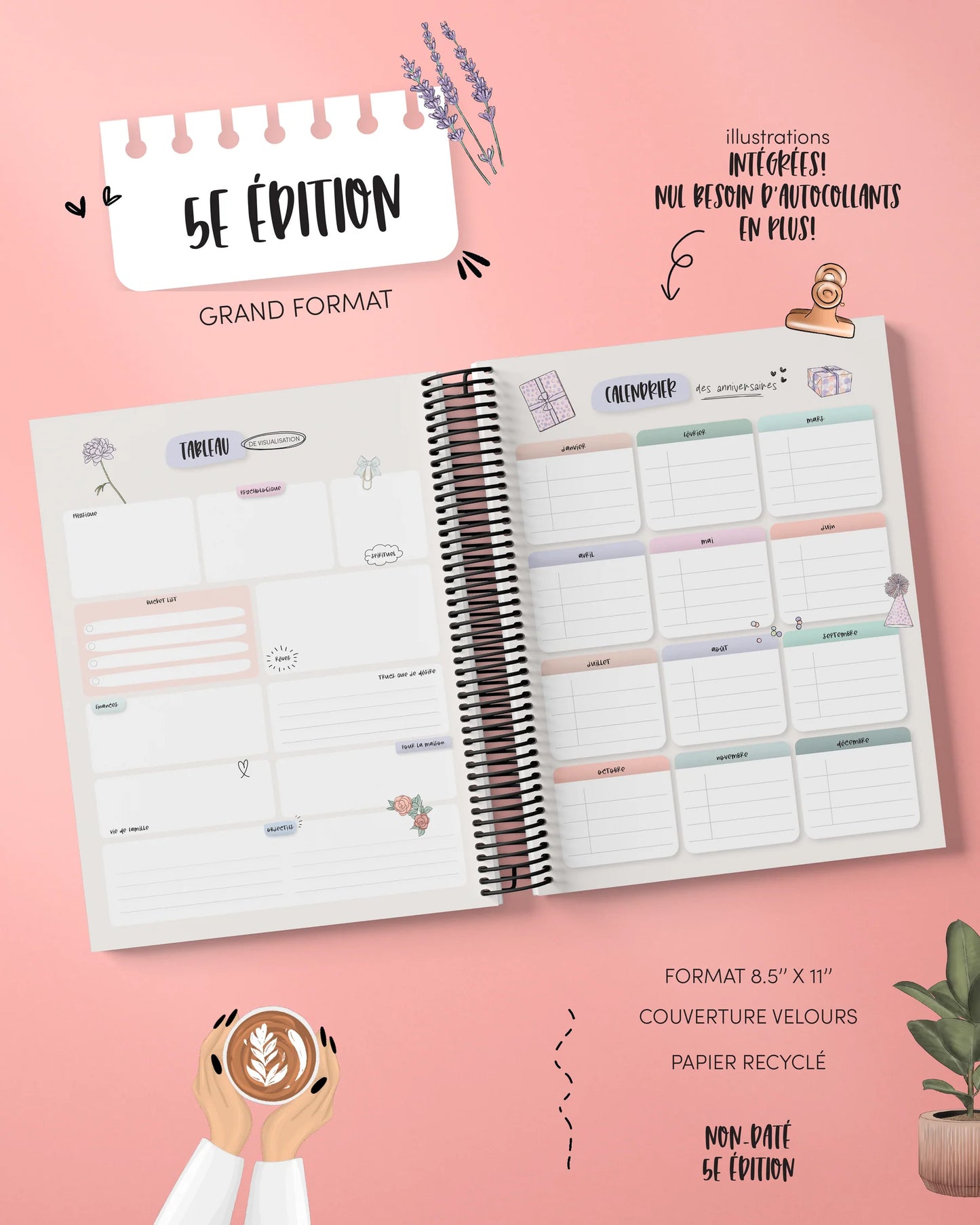 Agenda non daté Papier Latté - 5e édition