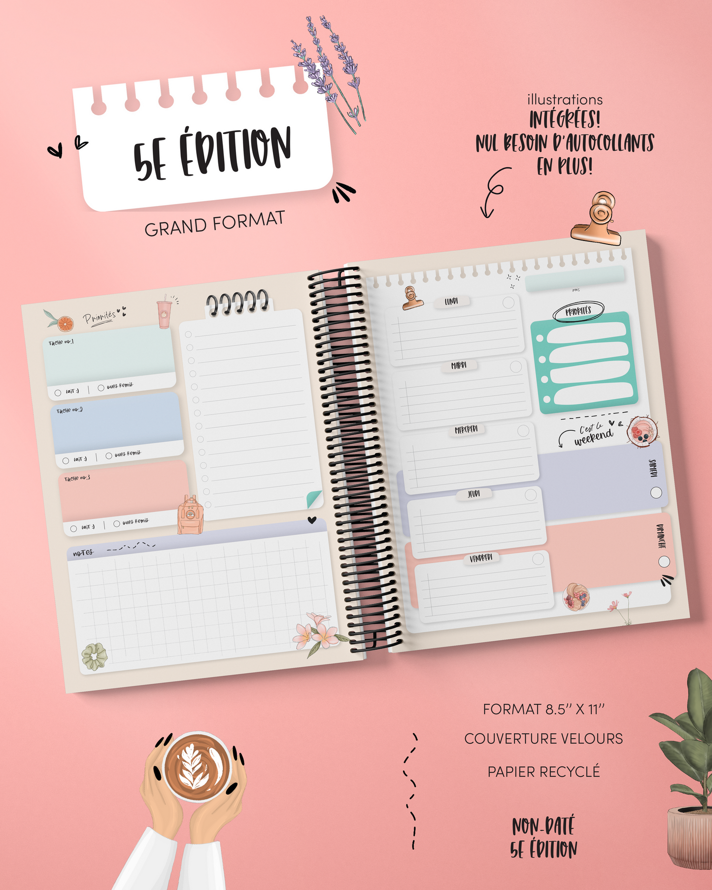 Agenda non daté Papier Latté - 5e édition