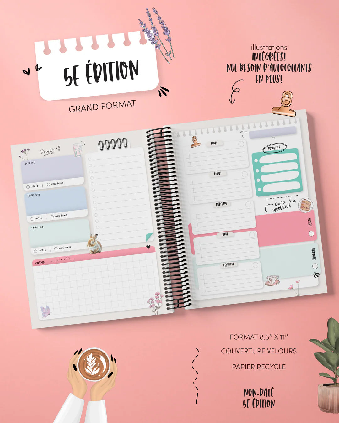 Agenda non daté Papier Latté - 5e édition