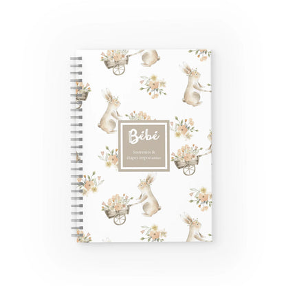 Mon journal de Bébé - Lapins fleuris