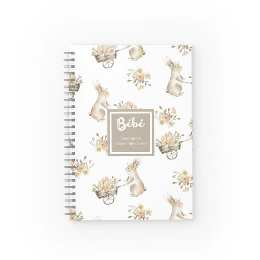Mon journal de Bébé - Lapins fleuris