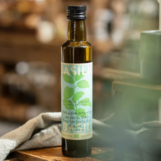 Huile d'olive au basilic