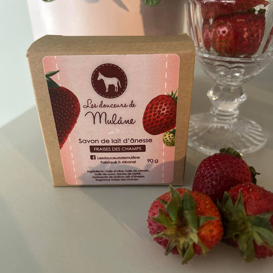Savon au lait d'ânesse - Fraises des champs